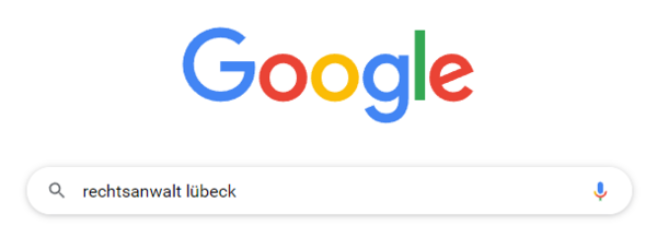 "Rechtsanwalt Lübeck" im Suchfenster von Google